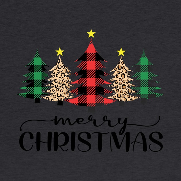 Merry Christmas Cheetah and Buffalo (Red & Green) Plaid Design by OTM Sports & Graphics